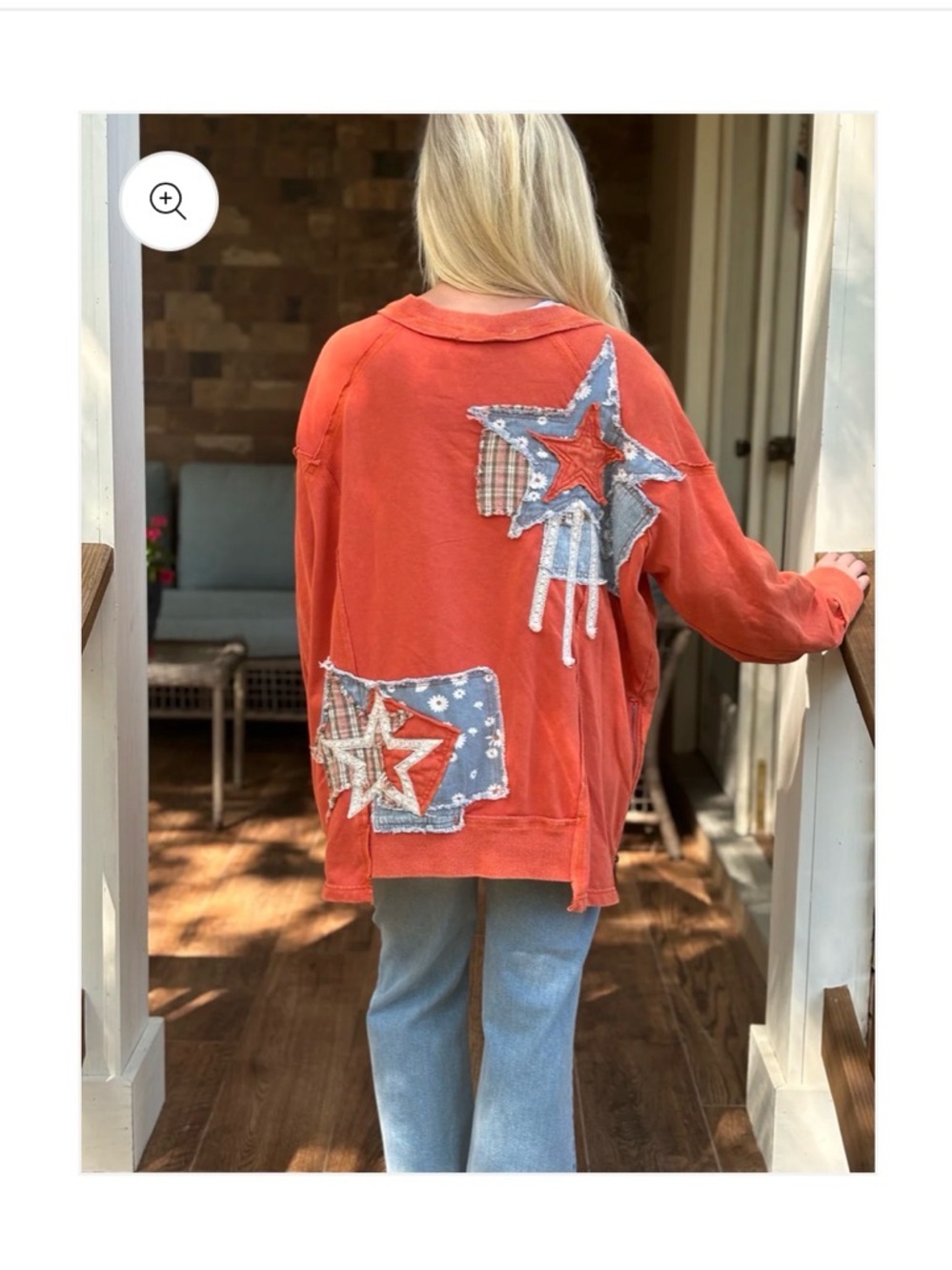 NWT Blue Velvet "Wish Upon a Star" Patchwork Pullover OVERSIZED Boho Top